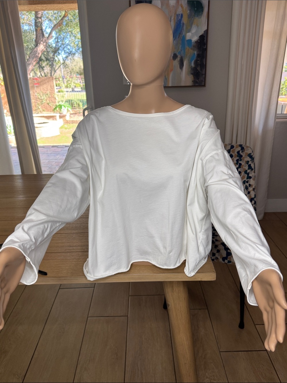 PLANET Classic White Long-Sleeve Crewneck Top